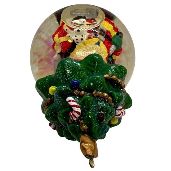 Glass Christmas Water Globe Ornament – Santa with Mini Tree Topper, 3.25″ H - Picture 7 of 7